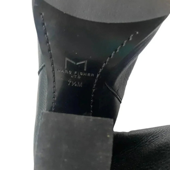 Marc Fisher Boots ALVA 7.5 black leather ankle heeled pointed toe - Picture 11 of 12